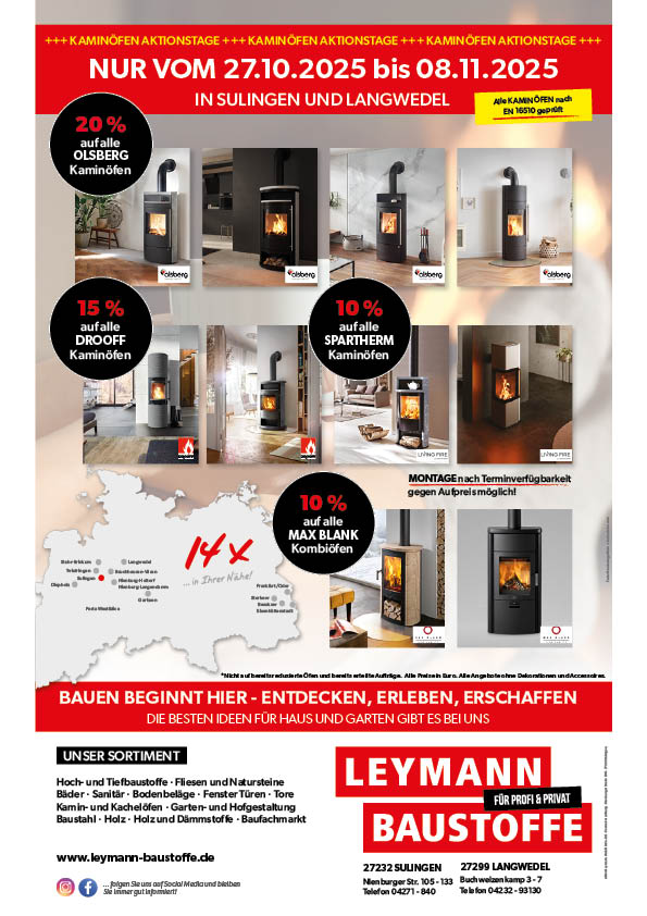 Ofenaktion in Langwedel und Sulingen_Sichern Sie sich Ihren neuen Kaminofen